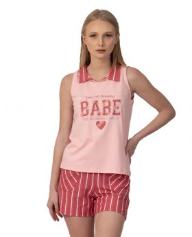 Korte Pyjama - Babe - Lichtroze